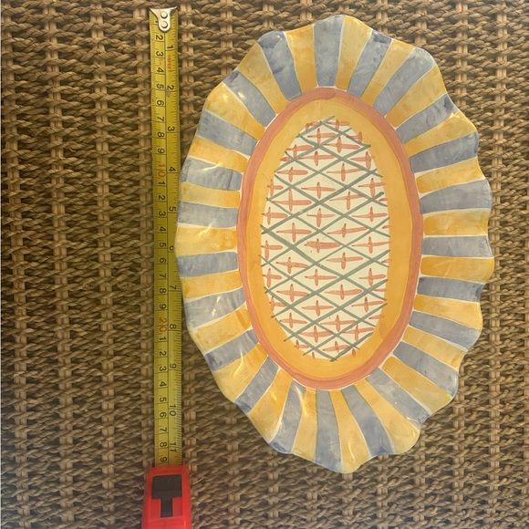 Mackenzie Childs vintage (1988) ruffled oval platter - Picture 2 of 6